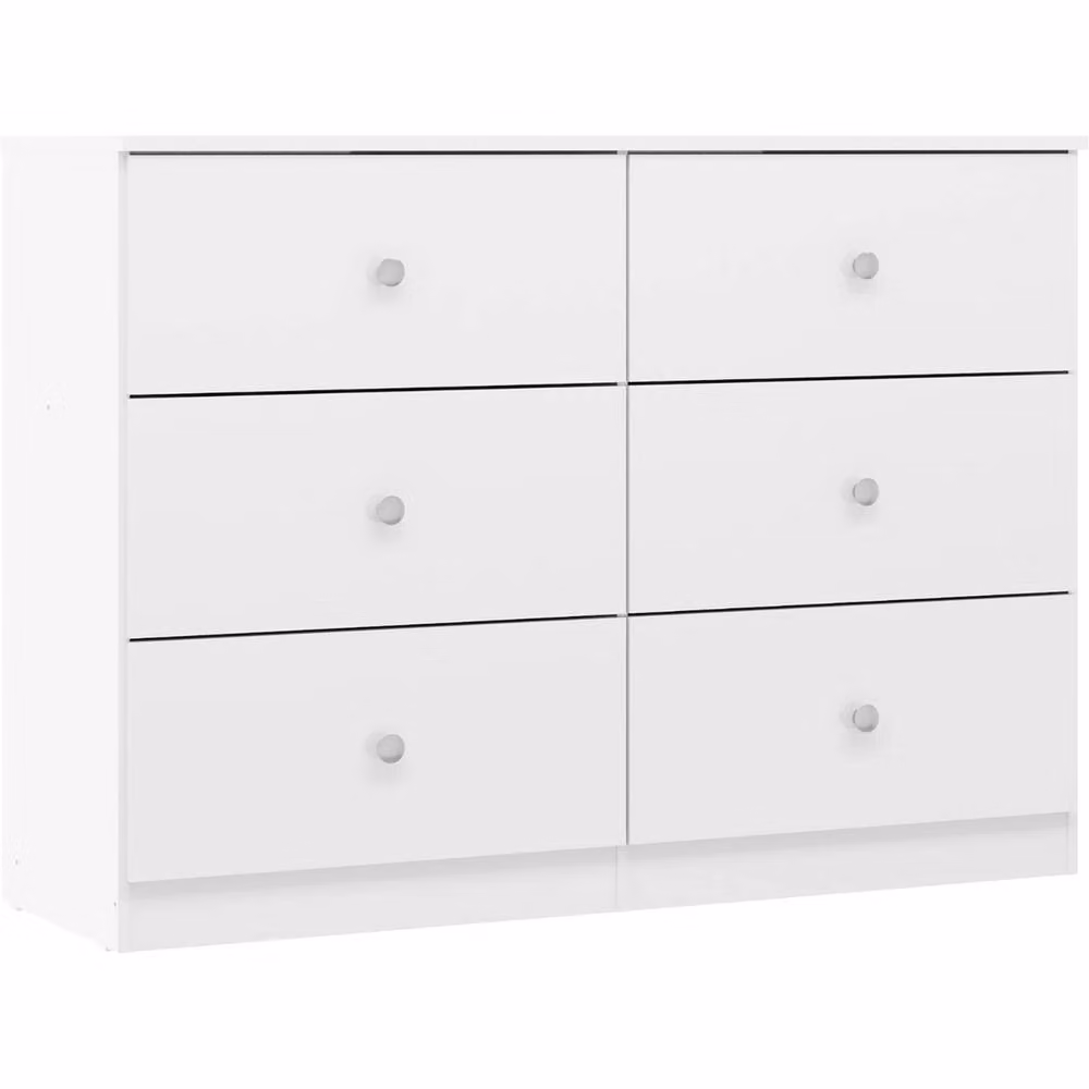 FORGEVIO Modern 6 Drawer Chest in White Gloss – 2