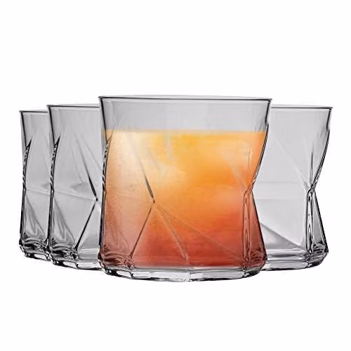 Bormioli Rocco Cassiopea Tumbler Glasses, Sand/Transparent, 330 ml, Pack of 4 – 1