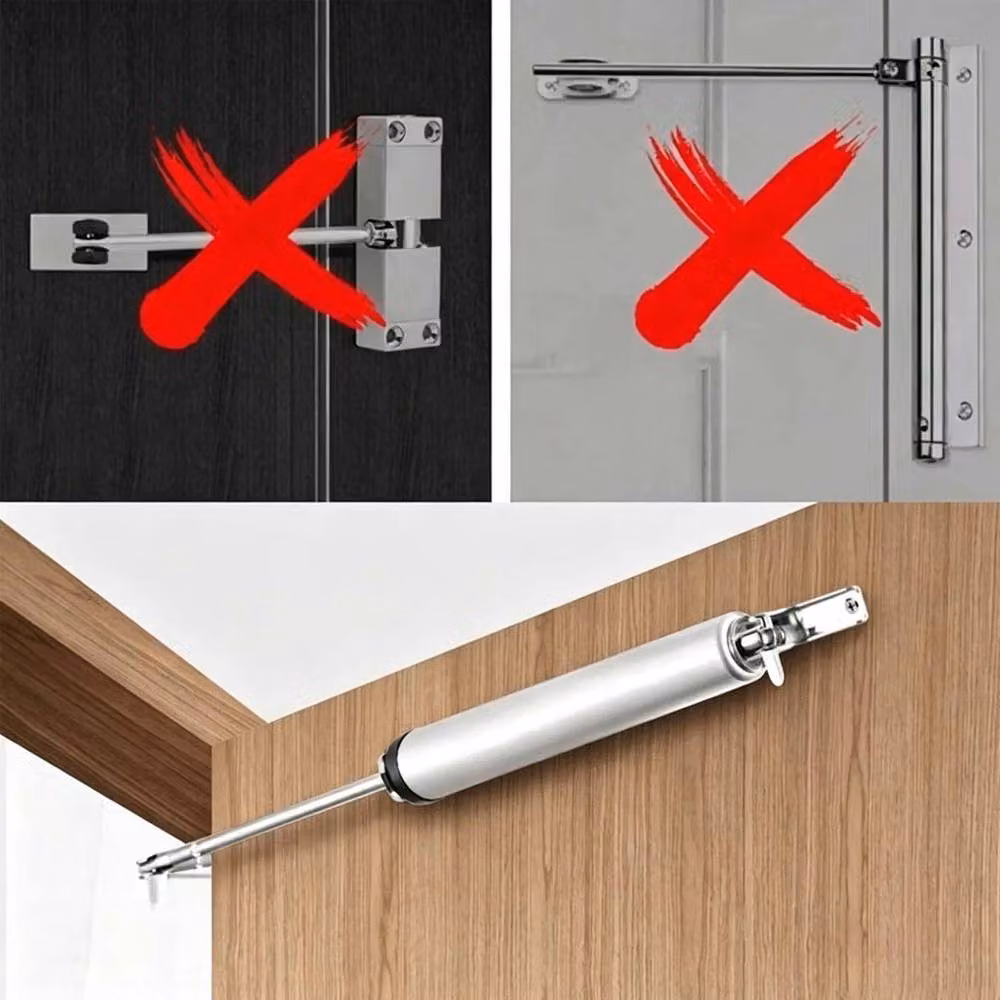 PAWNORA Heavy Duty Aluminium Alloy Door Closer in Silver – 2