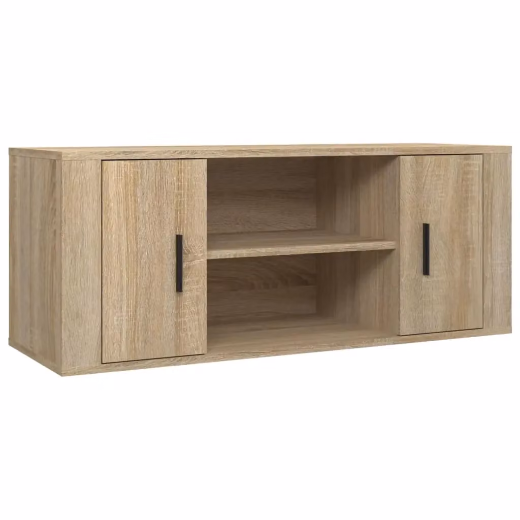 Berkfield Home Modern Sonoma Oak TV Cabinet in Brown, W/D/H: 100 x 35 x 40 cm – 2