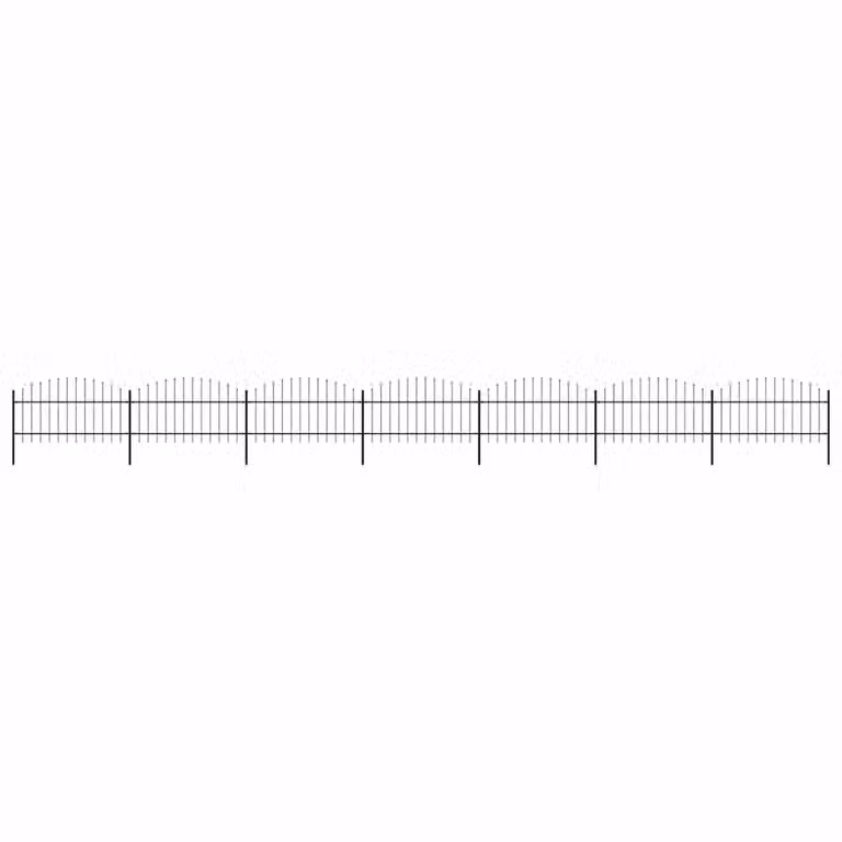 Berkfield Black Steel Spear Top Garden Fence