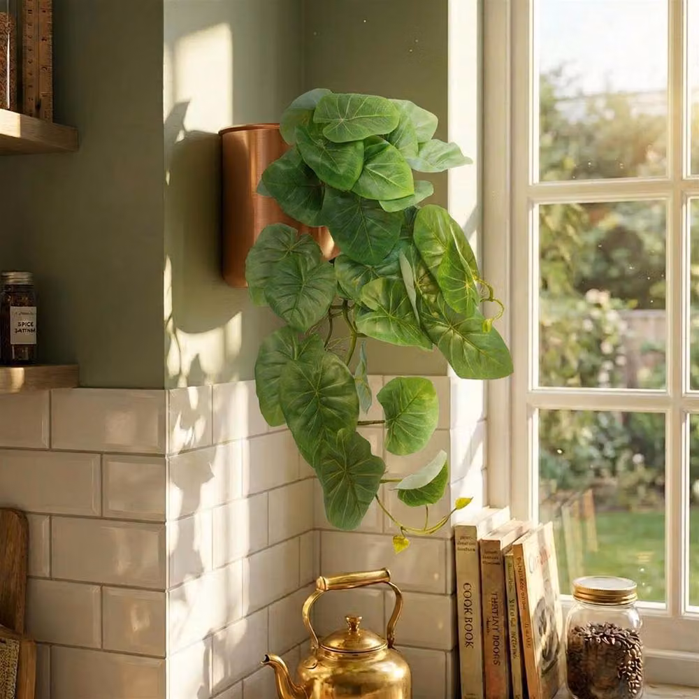 Leaf UK Green Artificial Hanging Heart Leaf Plant – 3