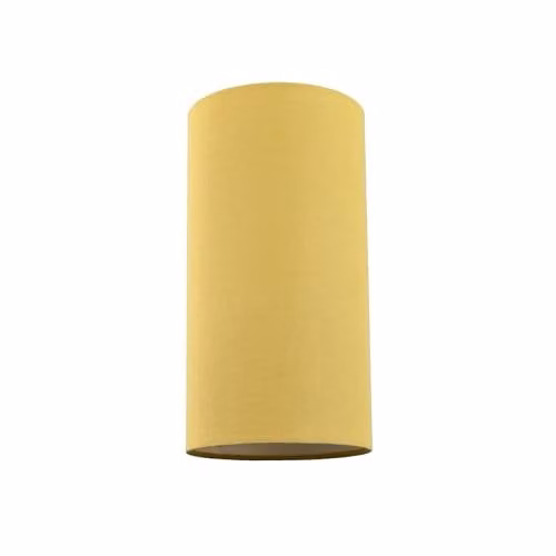 Happy Homewares Mustard Yellow Linen Fabric Cylindrical Lamp Shade, Height: 25 cm