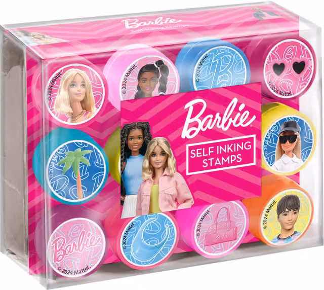 Mattel Barbie Self Inking Stamps in White and Multicolour