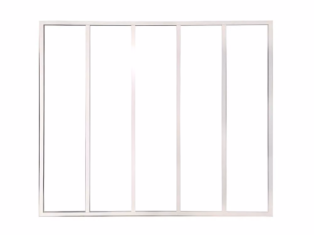 Vente-unique Modern Powder-Coated Aluminium and Glass Partition, White, W: 150 cm, H: 130 cm