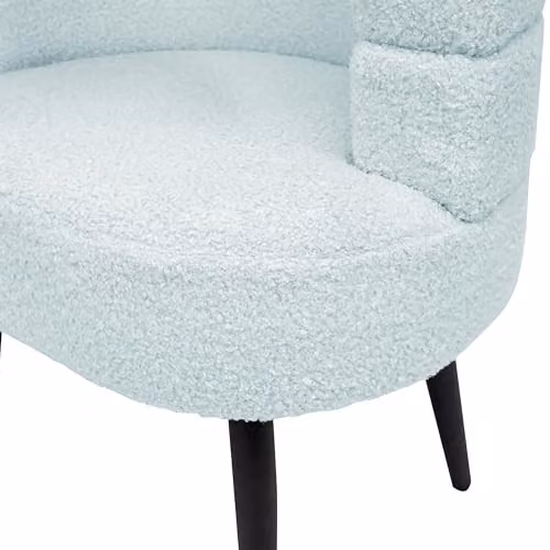 Alivio Blue Boucle Fabric Tub Accent Chair with Armrests and Rubberwood Legs – 5