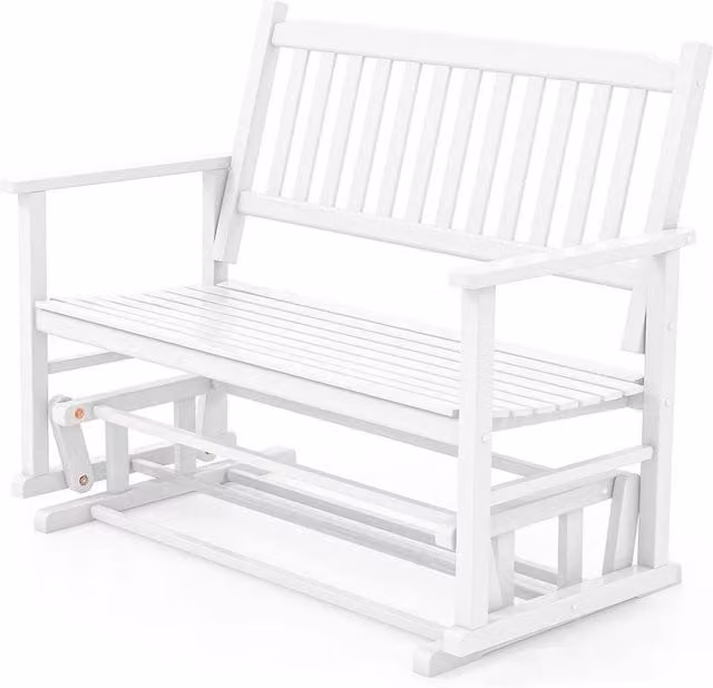 Kelvenix 2-Seater Outdoor Glider Bench in White