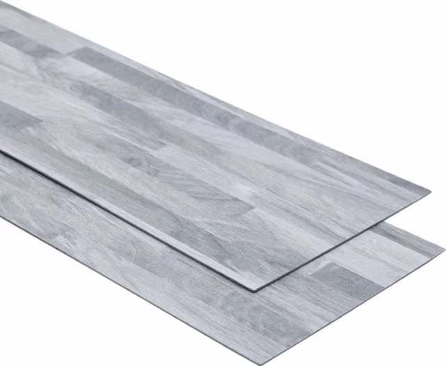 Living and Home Realistic Wood Effect Self Adhesive Flooring Planks in Light Grey, 36 Pieces – 1