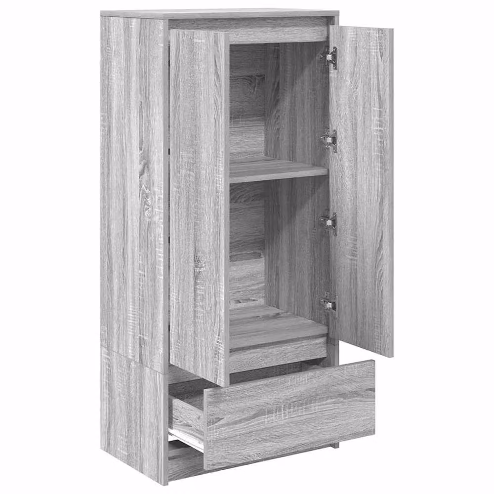 Berkfield Home Modern Grey Cabinet with Doors and Drawers, W/D/H: 55.5 x 34 x 119.5 cm – 2