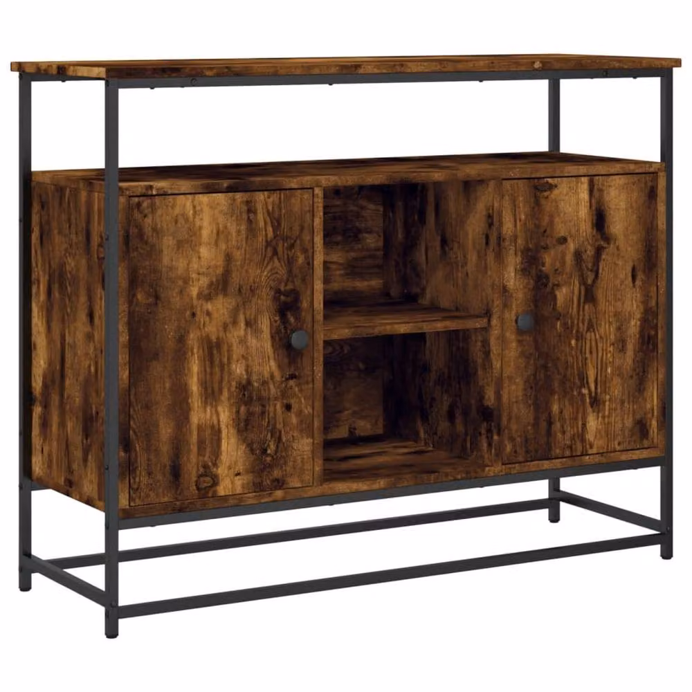 Berkfield Home Smoked Oak Sideboard in Brown, W/D/H: 100 x 35 x 80 cm – 2