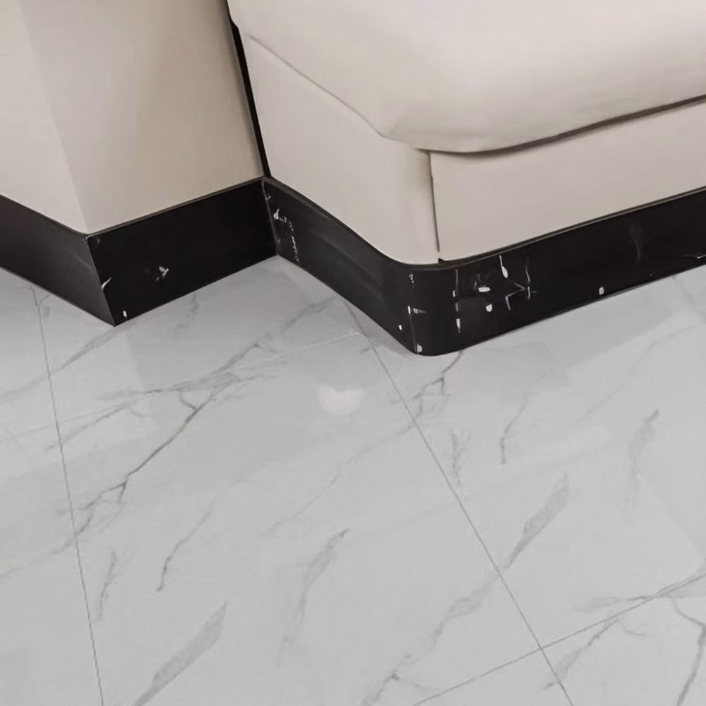 Kelvenix Set of 12 Greyish White Marble Floor Tiles in Light Grey, W: 520 cm, L: 10000 cm – 2