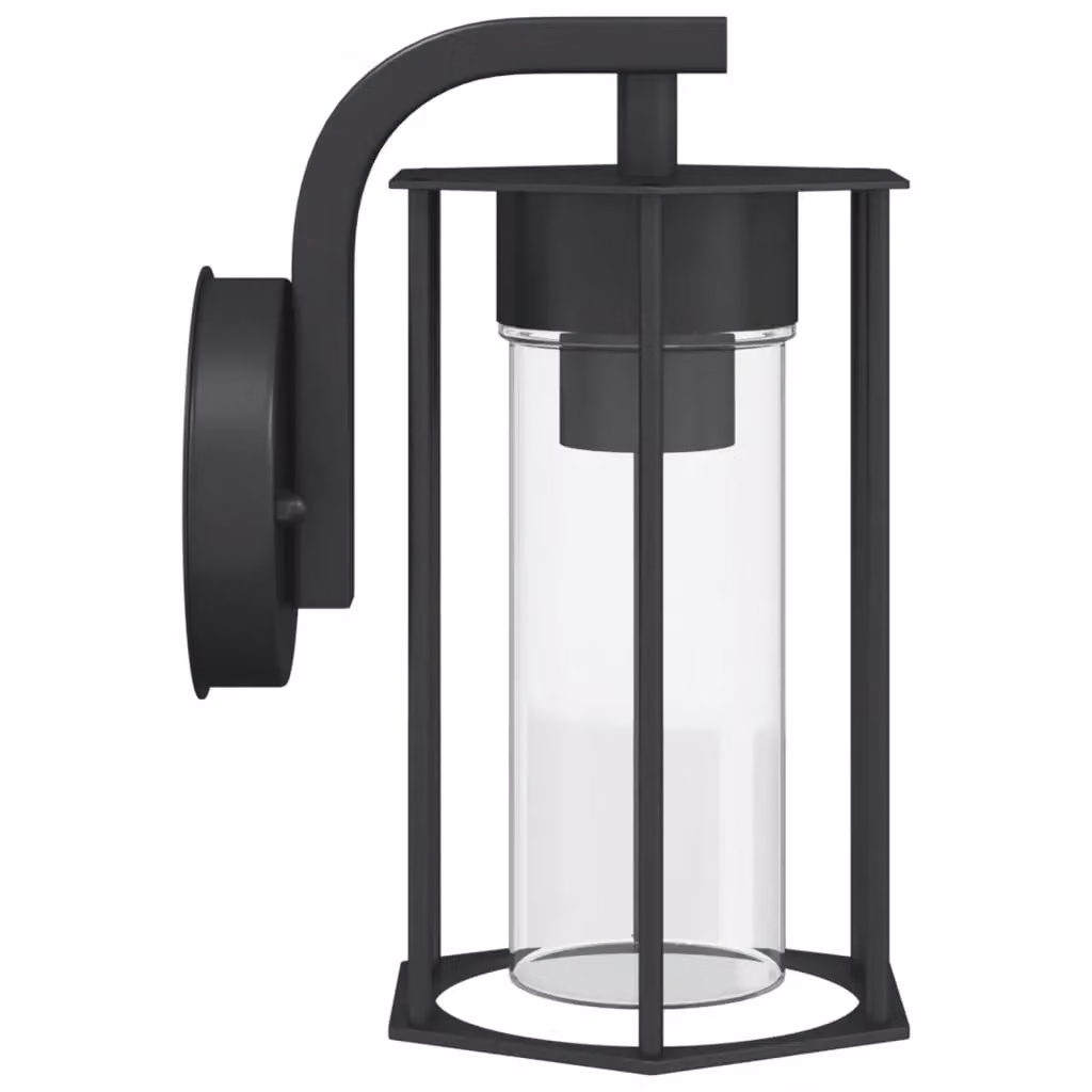 Berkfield Home Set of 2 Black Stainless Steel Modern Outdoor Wall Lights for Garden – 3