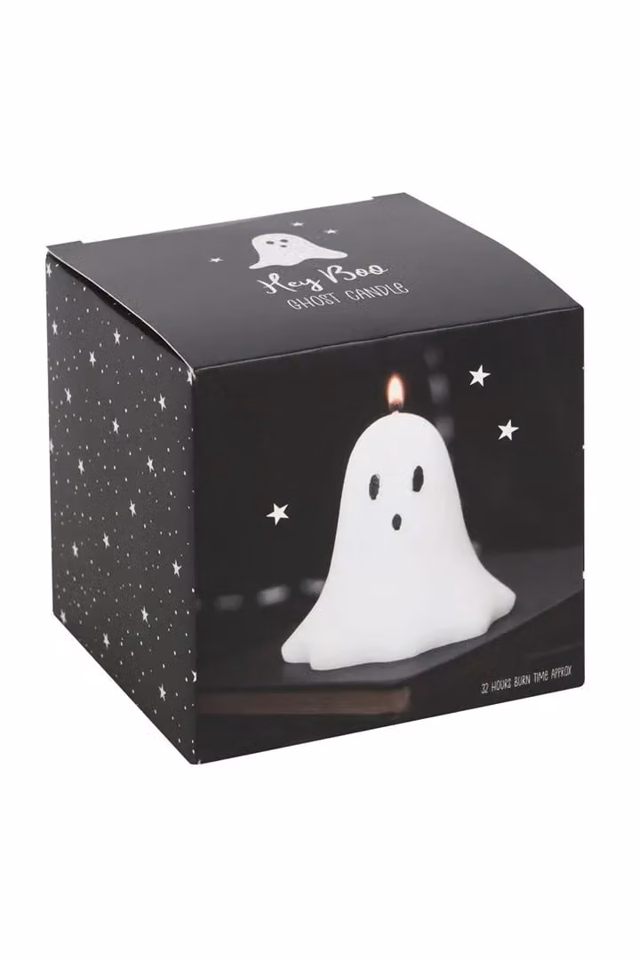 KDMD Unscented Ghost Candle in White, 10 cm – 2