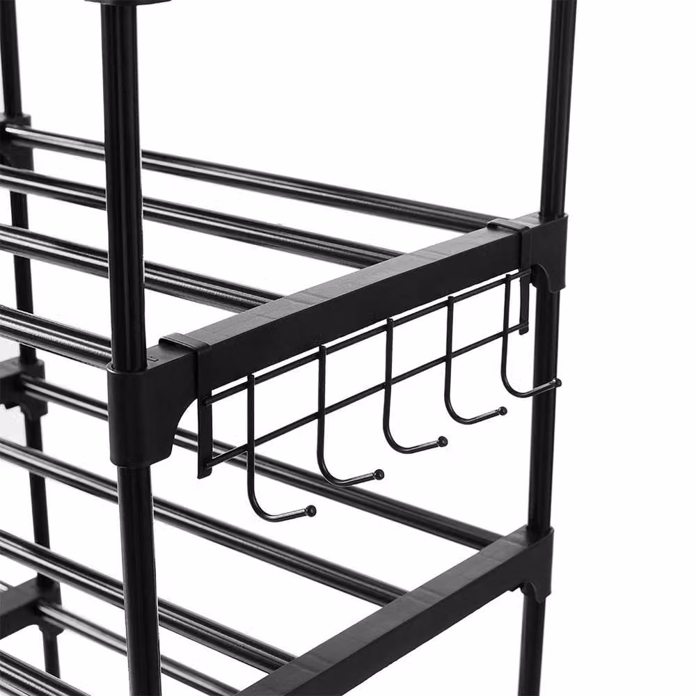 ERGOVEXA 9 Tier Metal Shoe Rack Storage Stand in Black – 3