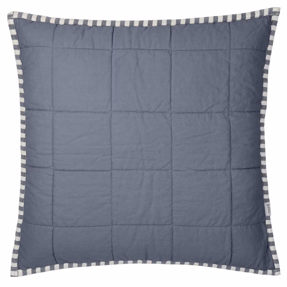 Yard Hebden Striped Square Cotton Cushion in Blue, W/D/H: 55 x 55 x 55 cm – 2