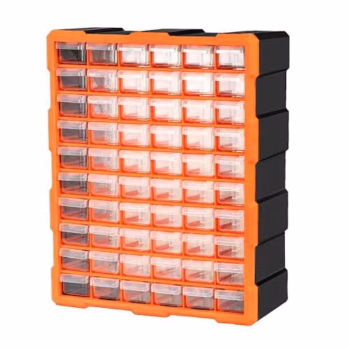 Simpa 60 Drawer Plastic DIY Tool and Hardware Storage Organiser Cabinet, Black, H 47.5 cm x W 37 cm x D 16 cm – 5