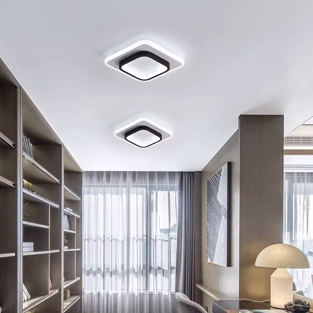 FLAVORA Modern Square LED Ceiling Light in White – 3