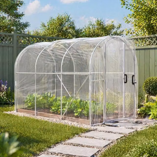 STILVORA Walk-in Greenhouse with Hinged Door in Transparent
