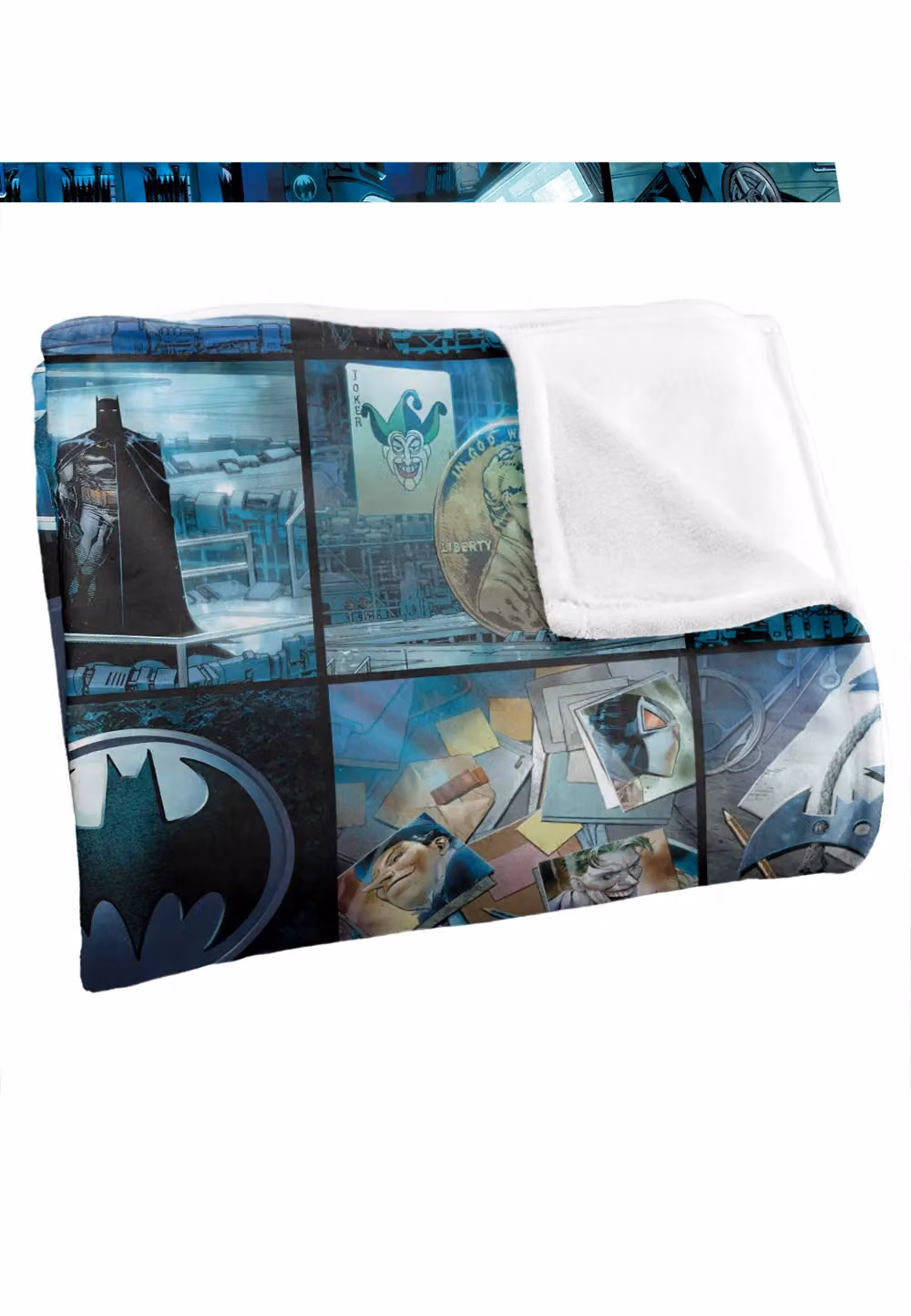 Batman Batcave Tiles Super Soft Silky Touch Throw Blanket in White, W: 152 cm, D: 127 cm – 3