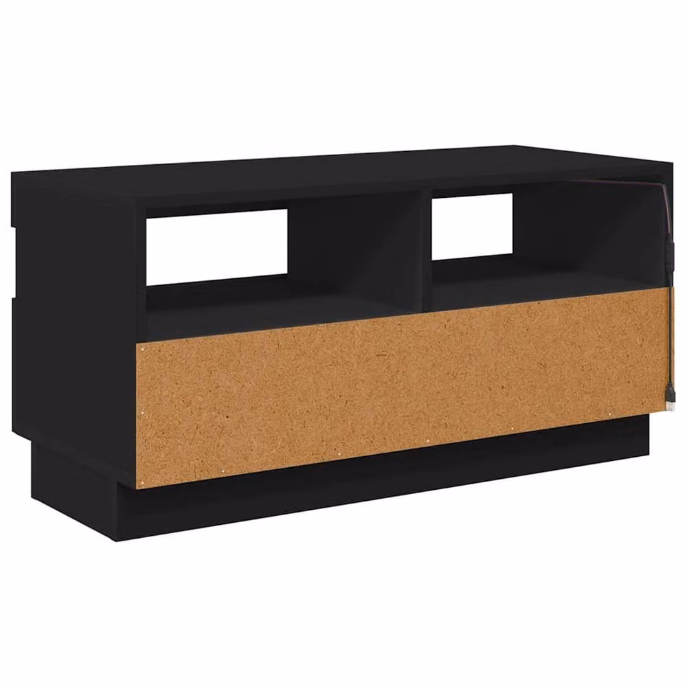 Berkfield Home Modern Black TV Cabinet with LED Lights, W/D/H: 80 x 35 x 40 cm – 4