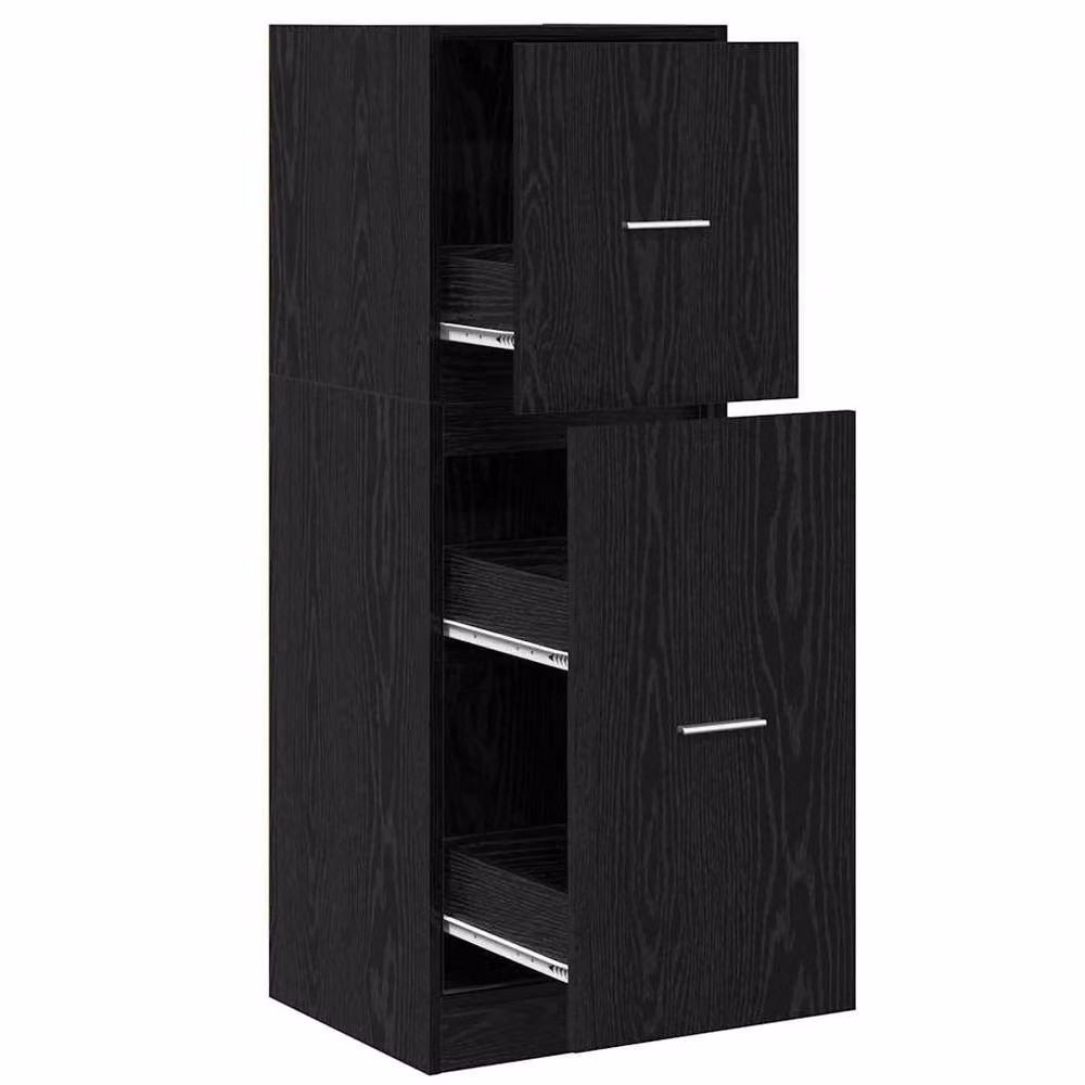 Berkfield Home Apothecary Cabinet in Black Oak, W/D/H: 40 x 41 x 118 cm – 3