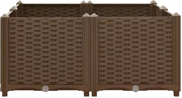 Berkfield Home Brown Polypropylene Raised Bed W: 80 cm, D: 80 cm, H: 38 cm