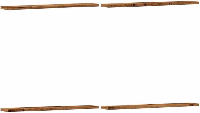 Berkfield Home Set of 4 Wall Mounted Shelves in Old Wood Brown, W: 60 cm, D: 20 cm, H: 1.5 cm – 1