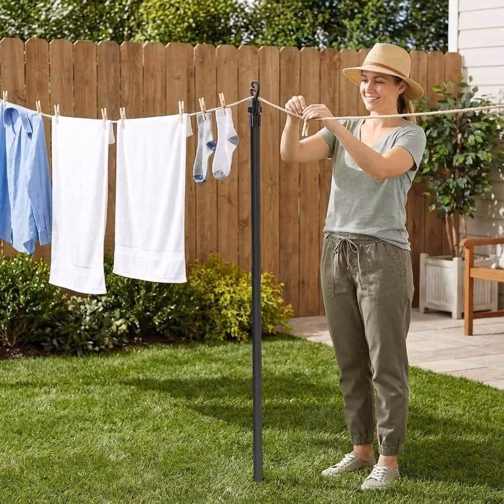 NESTLUNE Black 2.4m Telescopic Washing Prop Pole, 2 Pack – 3