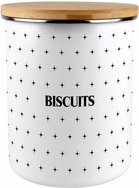 Purely Home Black Crosses Extra Large Biscuit Tin in Black and White