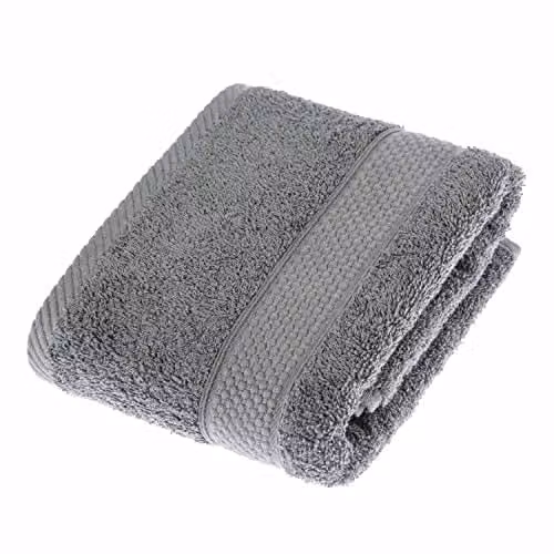 Homescapes Grey Turkish Cotton Hand Towel, 500 GSM, Fluffy and Quick-Drying