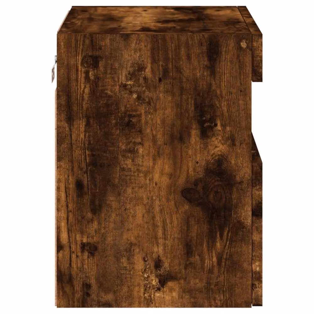 Berkfield Home Set of 2 Modern TV Wall Cabinets with LED Lights in Smoked Oak Brown, W/D/H: 40 x 30 x 40 cm – 7