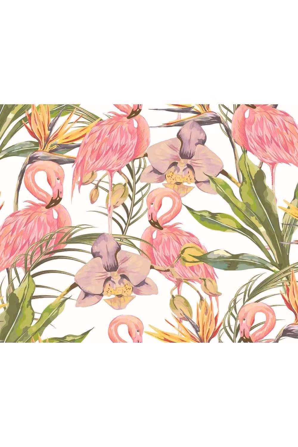 Origin Murals Paradise Flamingo Pink Floral Wall Mural W: 300 cm, H: 240 cm – 2