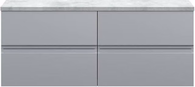 Balterley Mavesyn 4 Drawer Wall Hung Vanity Unit, Satin Grey, Width: 120 cm