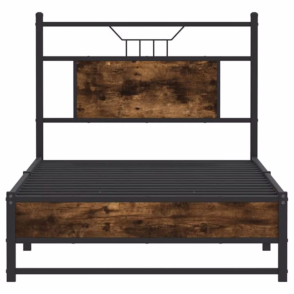 Berkfield Home Bed Frame in Smoked Oak Brown, Engineered Wood, W/D/H: 80 x 200 cm – 3