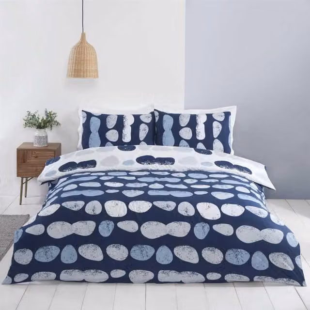 Rapport Blue Graphic Modern Duvet Cover, 140 x 200 cm