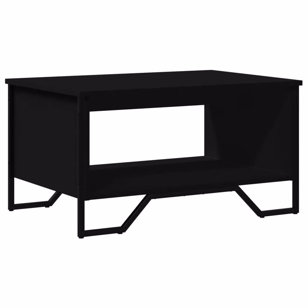 Berkfield Home Modern Black Coffee Table in Engineered Wood W/D/H: 75 x 51 x 40 cm – 2