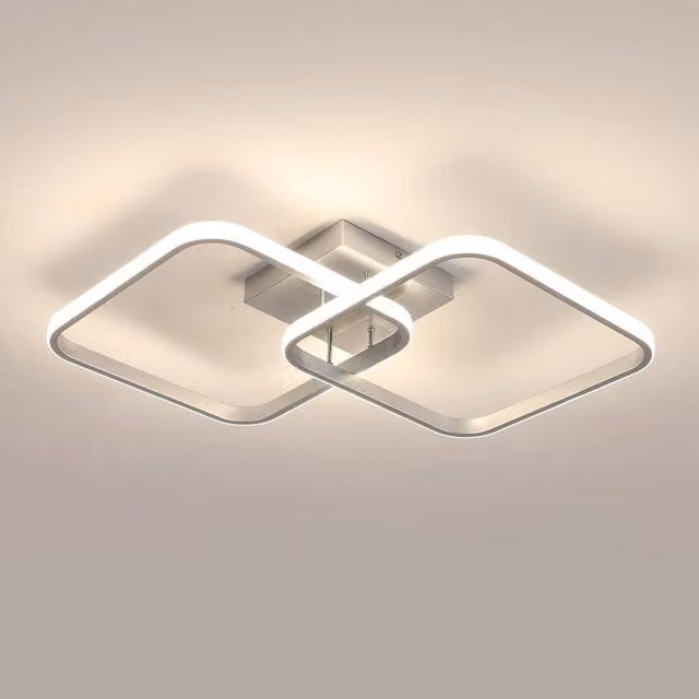 COMELY Square LED Ceiling Light in Silver, 42W, 4725LM, Dia: 64 cm