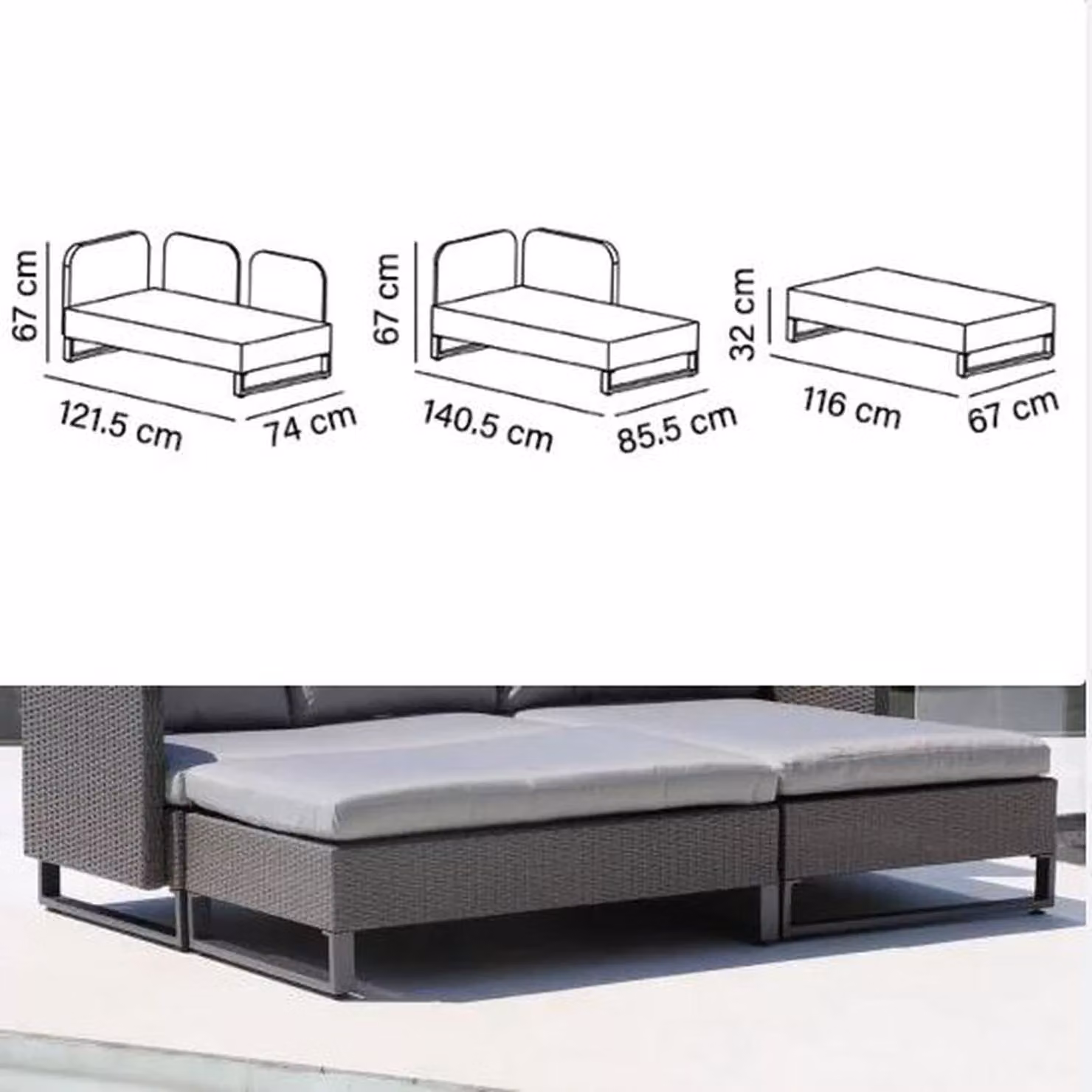 Better Garden Large Grey Polyrattan Outdoor Day Bed for your Garden – 2