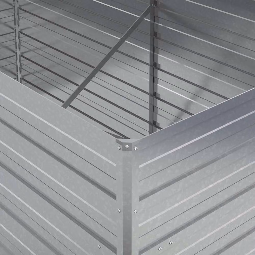 Berkfield Home Garden Galvanised Steel Raised Bed in Silver, W: 160 cm, D: 80 cm, H: 77 cm – 3