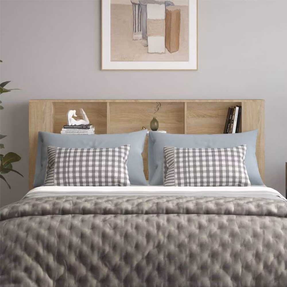 Berkfield Home Sonoma Oak Headboard Cabinet in Light Brown, W: 180 cm, D: 18.5 cm, H: 104.5 cm – 2