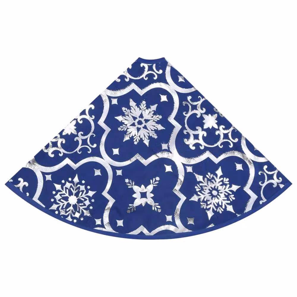 Berkfield Home Luxury Christmas Tree Skirt with Sock in Blue, 150 cm – 5