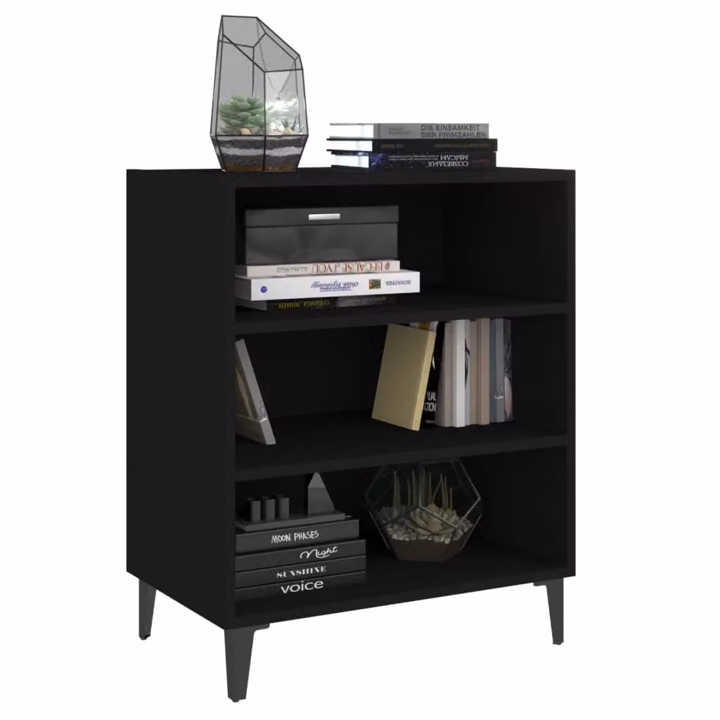 Berkfield Home Modern Black Matt Sideboard in MDF and Metal, W/D/H: 57 x 35 x 70 cm – 3
