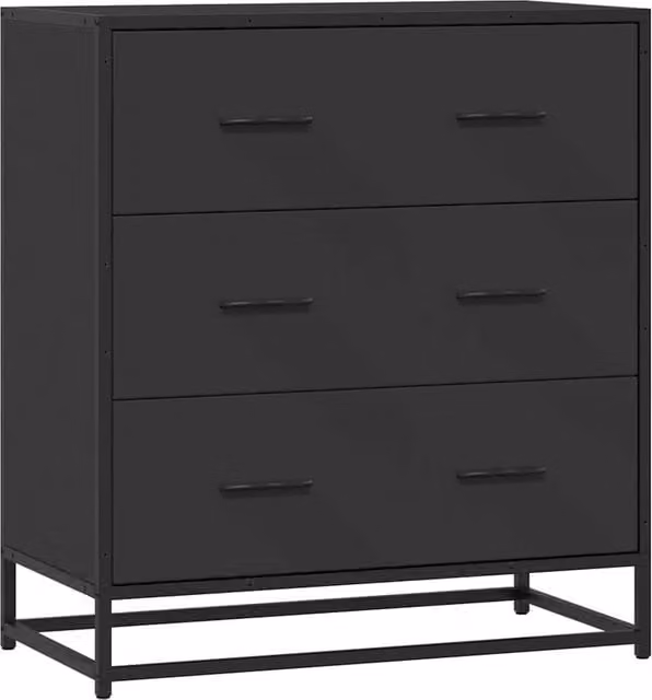 Berkfield Home Industrial Black Sideboard in MDF and Metal, W/D/H: 68 x 35 x 76 cm – 1