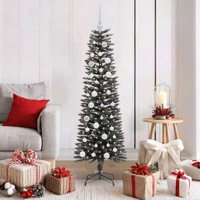 Berkfield Home Green Artificial Christmas Tree with 150 LEDs, W/D/H: 43 x 43 x 150 cm