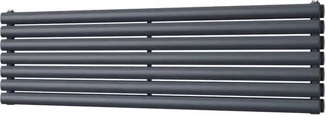 Omeara Axis Anthracite Horizontal Double Panel Radiator W: 140 cm, H: 40.6 cm