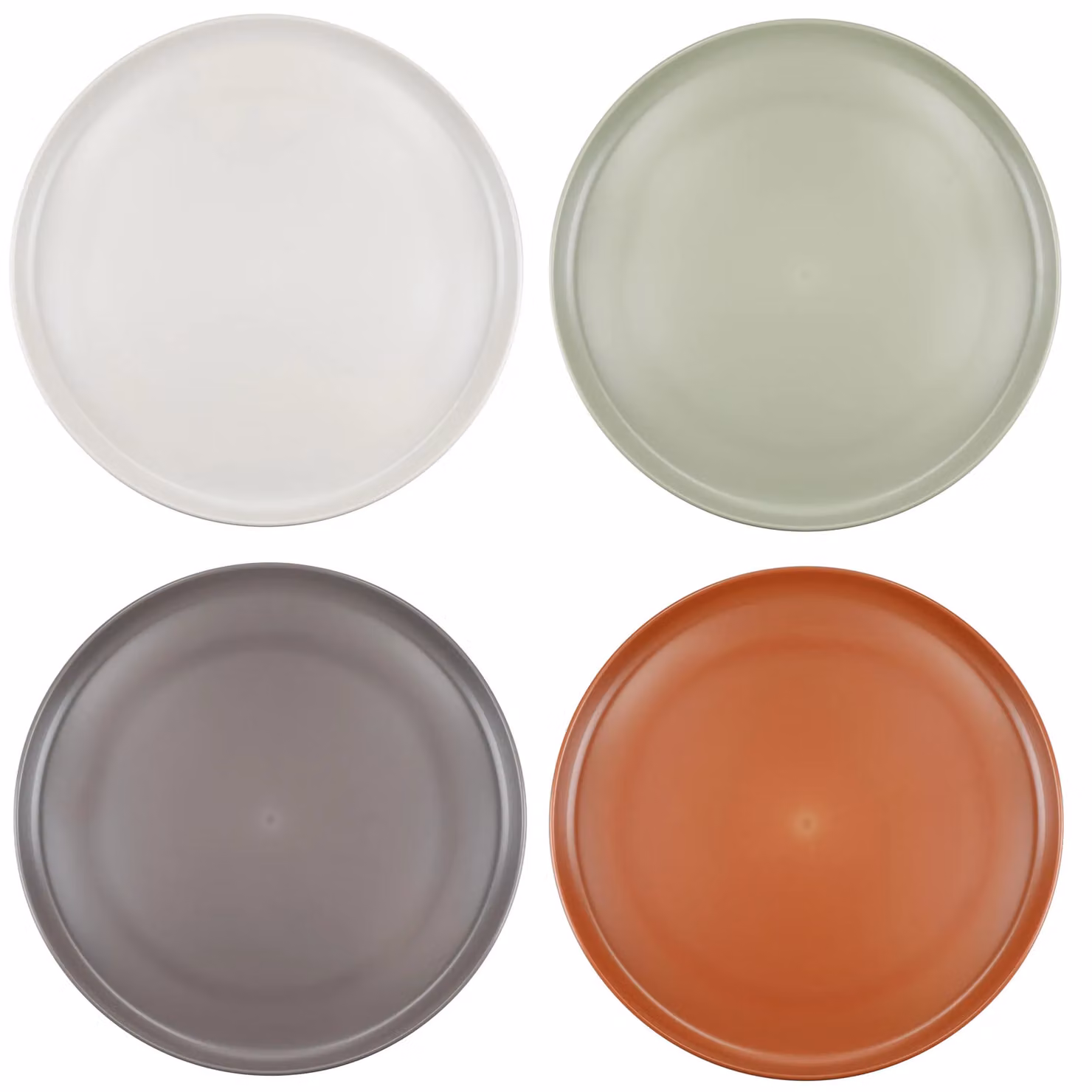 Mikasa Summer Set of 4 Multicolour Plastic Lipped Dinner Plates, 25 cm – 3