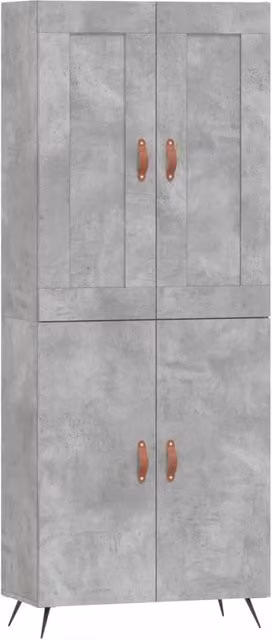 Berkfield Home Highboard in Concrete Grey, W/D/H: 69.5 x 34 x 180 cm – 1