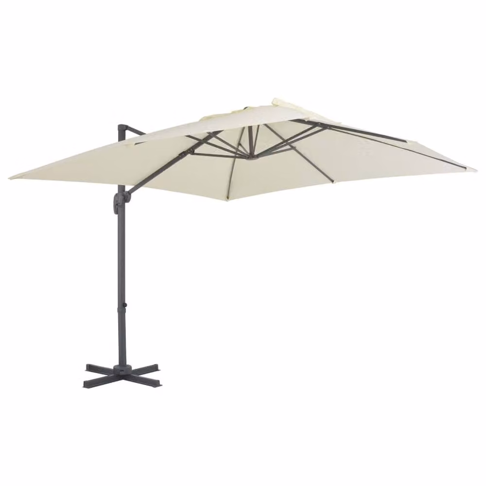 Berkfield Home Garden Parasol with Portable Sand Base in Beige – 1