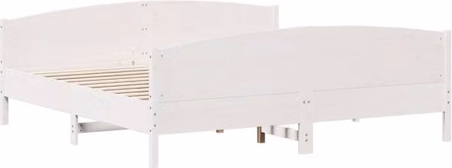 Berkfield Home Beautiful Bed Frame in White Solid Pine, W/D/H: 200 x 200 x 74.5 cm – 1