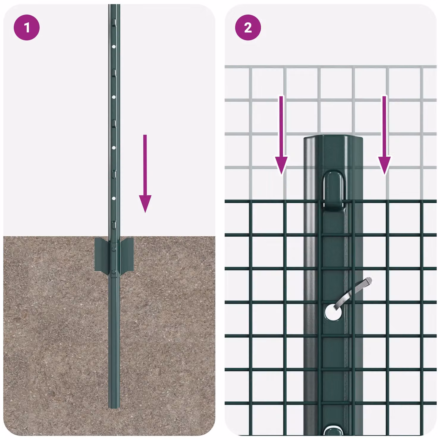 Berkfield Home Green Steel Welded Wire Fence with 44 U-Profile Posts, W: 0.5 m, L: 100 m – 6